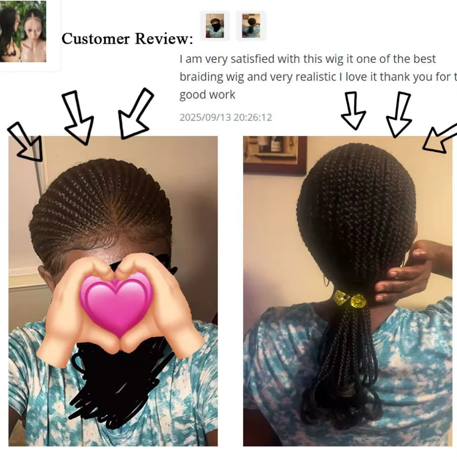 Ultimate Synthetische Cornrows Perücke, Vollspitze mit Babyhaar, Unisex, 45,7 cm - Bild 2