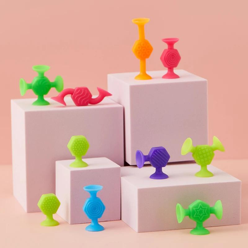 Linyi toy Saugnäpfe Stapelspielzeug 25-teiliges Set Silikon Bunt - Bild 2