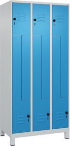 C+P Z-Spind Classic PLUS mit 6 Fächern, Füße, Sicherheits-Drehriegel, Grau/Blau, H x B x T: 195 x 90 x 50 cm - Bild 1