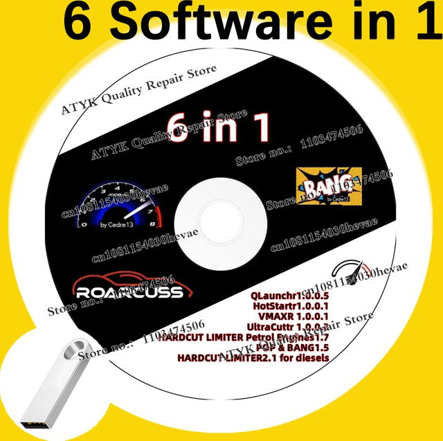 6-in-1 Auto-Diagnosesoftware QLaunchr Hotstartr VMAXR UltraCuttr mit Hardcut Limiter für Benzinmotoren in Schwarz - Bild 1