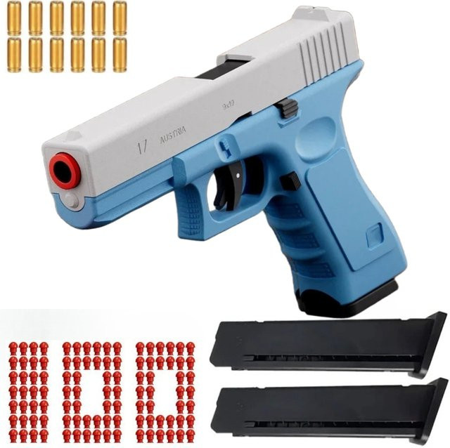 CTMA G17 Automatisches Schießen Soft Bullet Spielzeugpistole mit Blowback, Blau - Bild 1