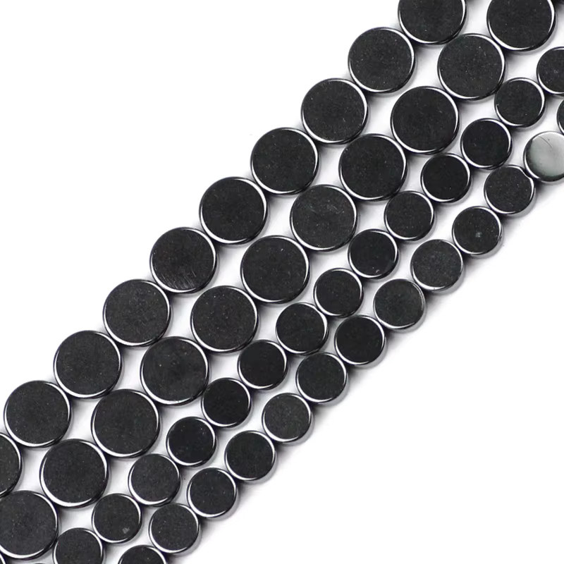 MÜNZEN Spacer Perlen Hämatit, Schwarz, 8/6 mm, Unisex - Bild 2