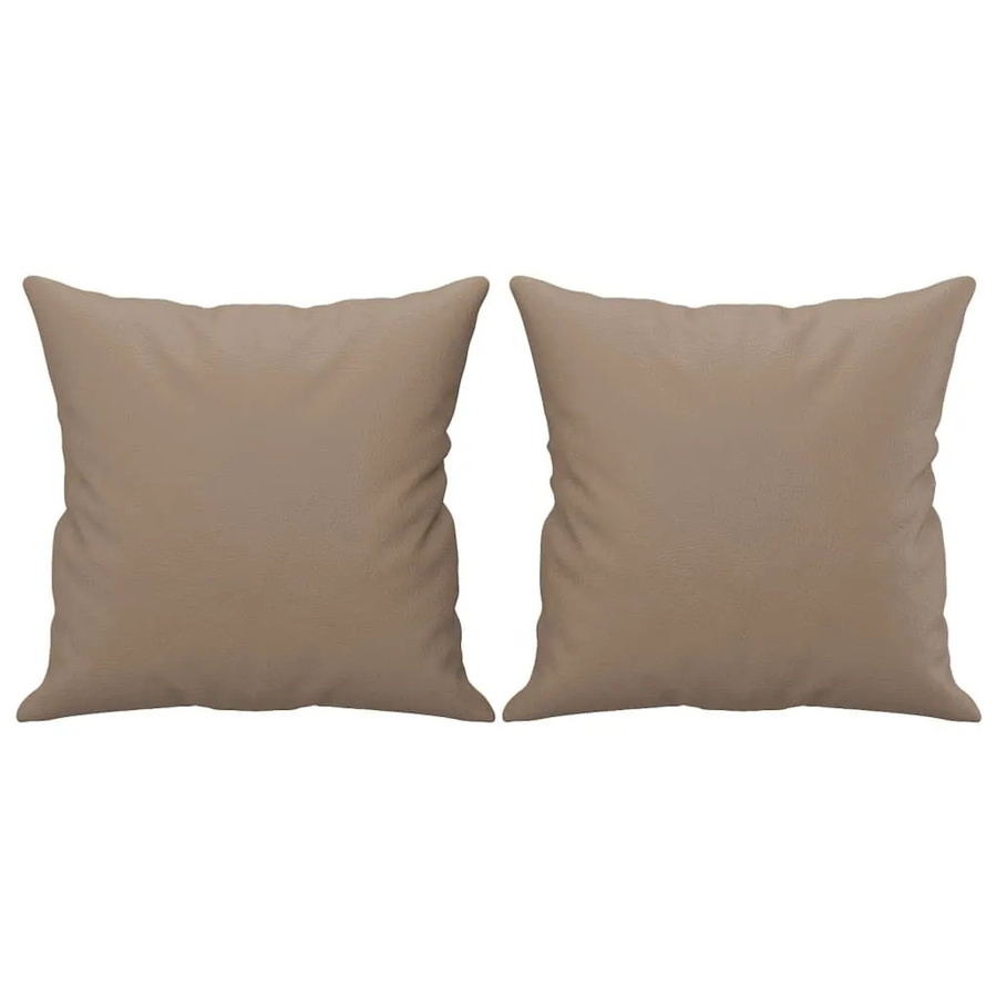 vidaXL Zierkissen Set aus 2 Stück in Cappuccino-Braun aus Kunstleder, B/T/H: 40 x 40 x 40 cm - Bild 2