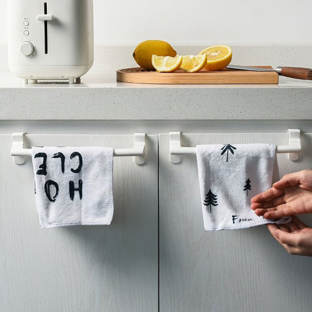 Handtuchhalter zum Aufhängen über der Tür aus ABS in Weiß für Badezimmer, Küche und Schrank - Bild 1