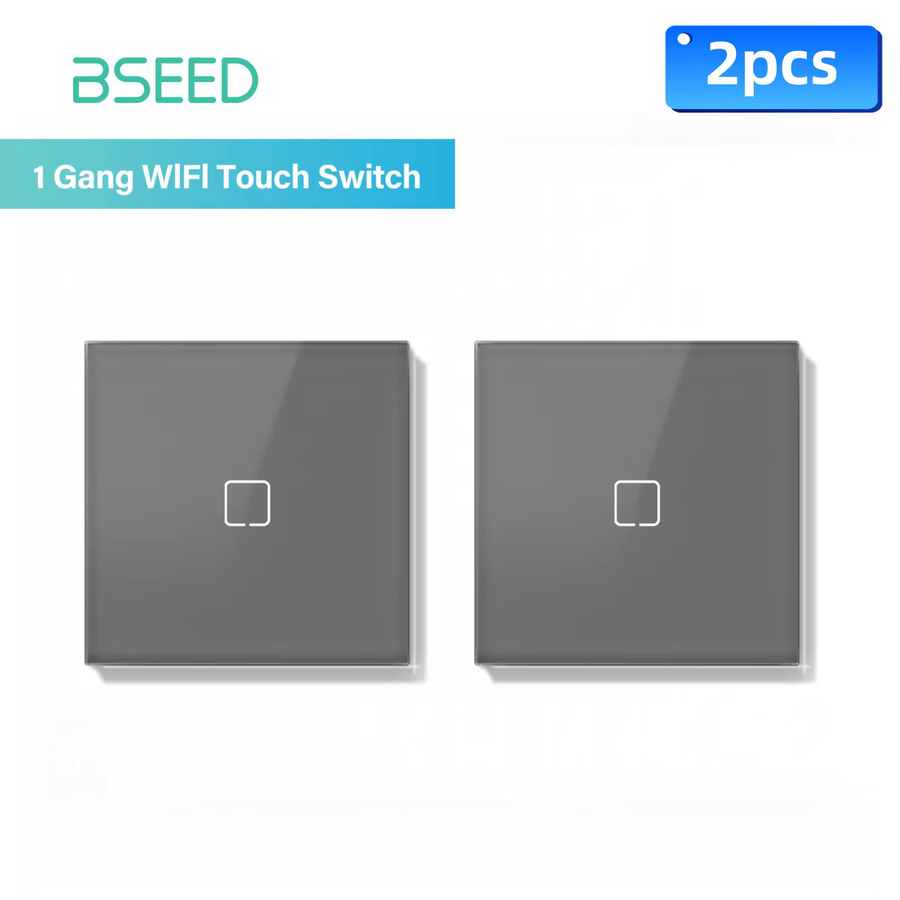 BSEED E-Serie WLAN Touch-Schalter mit grauer Glasoberfläche für Tuya Smart Life und Alexa App-Steuerung, 1/2/3-Wege Wandschalter mit Hintergrundbeleuchtung, 10A - Bild 7