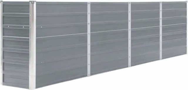 Furnicato Hochbeet aus verzinktem Stahl in Grau, B/T/H: 320 x 40 x 77 cm - Bild 1