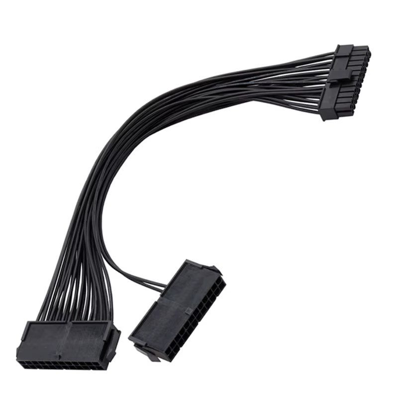 OULLX 24-poliges Netzteil-Splitterkabel 1 auf 2 Synchronisator für ATX Mining und Dual PSU Motherboard, Schwarz, Länge: 30 cm - Bild 4
