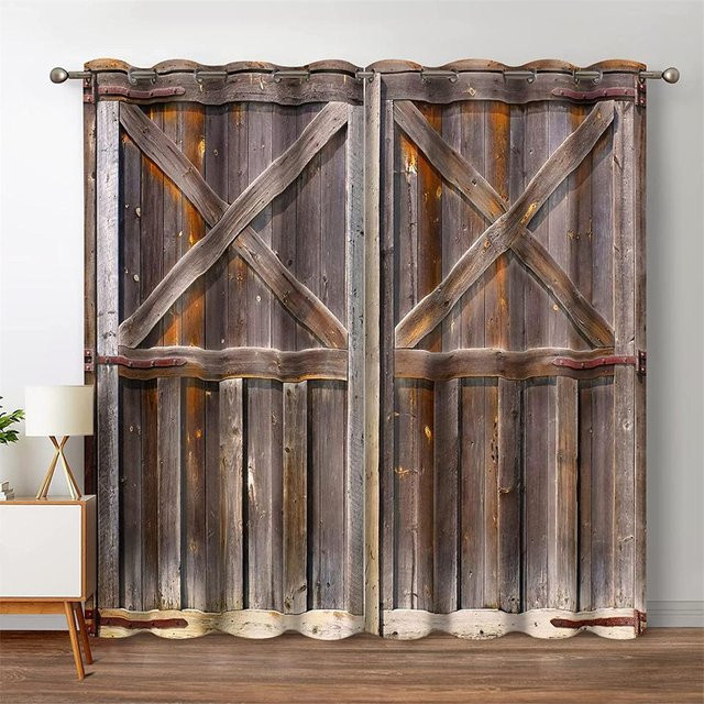 Yiran Furniture Vorhang im Landhausstil mit 3D-Digitaldruck, Set aus 2 Paneelen, Farbe: Hellgelb, B/H: 50 x 130 cm pro Paneel - Bild 1