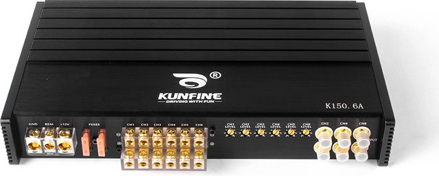 KUNFINE 6-Kanal Klasse AB Audio-Leistungsverstärker mit 150 W in Schwarz - Bild 1