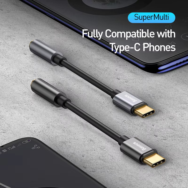 Baseus USB-C auf 3,5 mm Klinke Audio-Adapter für Kopfhörer in Schwarz oder Grau - Bild 5