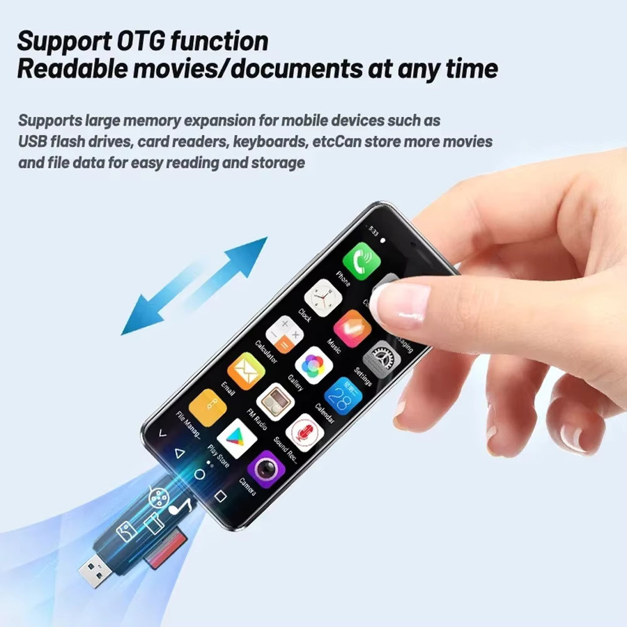 SOYES XS16 PRO Mini-Smartphone Schwarz mit 128 GB Speicher, 4 GB RAM, Android 9.0, MTK6762 Octa Core, 4G LTE, 2100 mAh Akku, WiFi und OTG-Unterstützung - Bild 4