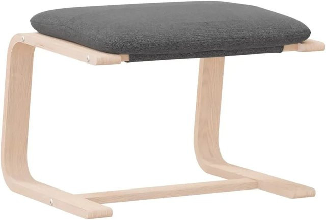 vidaXL Fußhocker Dunkelgrau mit abnehmbarem Stoffbezug aus Polyester und Birkenholz, B/T/H: 51 x 41 x 40 cm - Bild 1