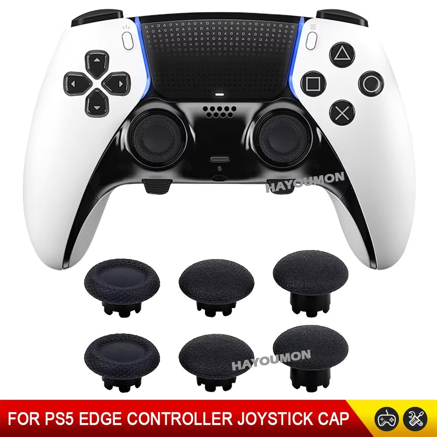 Pogopirate 6-in-1 Ersatz-Analogsticks für PS5 Edge Controller, Schwarze Kunststoff-Joystick-Daumenknöpfe - Bild 5