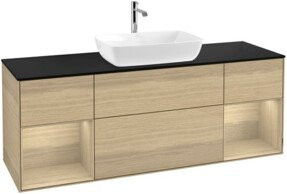 V&B Waschtischunterschrank Finion in Eiche Beige Matt, Breite: 160 cm - Bild 1