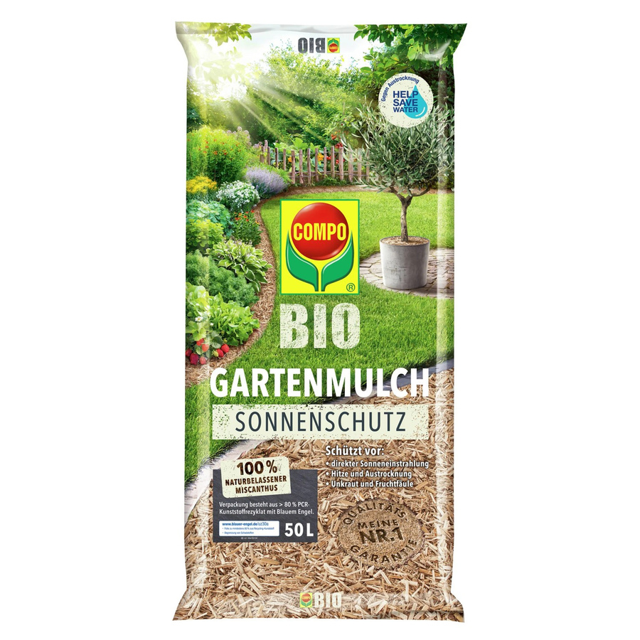 Compo Bio Gartenmulch mit Sonnenschutz für Elefantengras in Braun zur Unkrautunterdrückung in Zier- und Nutzbeeten sowie Kübeln - Bild 2