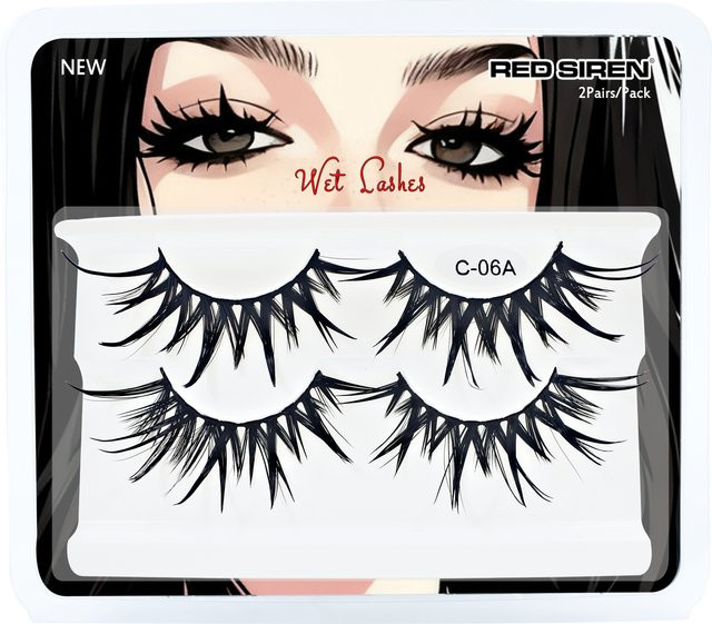 RED SIREN Manga Streifenwimpern mit Spikes, 2 Paare, Damen - Bild 1