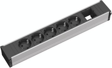 Bachmann Steckdosenleiste 912.008 aus Aluminium in Schwarz mit Schutzkontakt - Bild 1