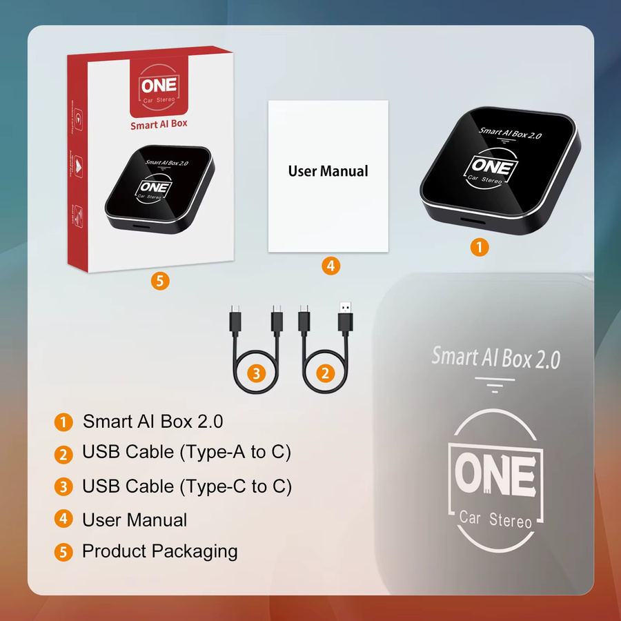 OneCarStereo 3-in-1 Smart AI Box 2.0 Kabelloser Android Auto Adapter mit YouTube und Netflix in Schwarz, erweiterbar auf 256GB - Bild 3