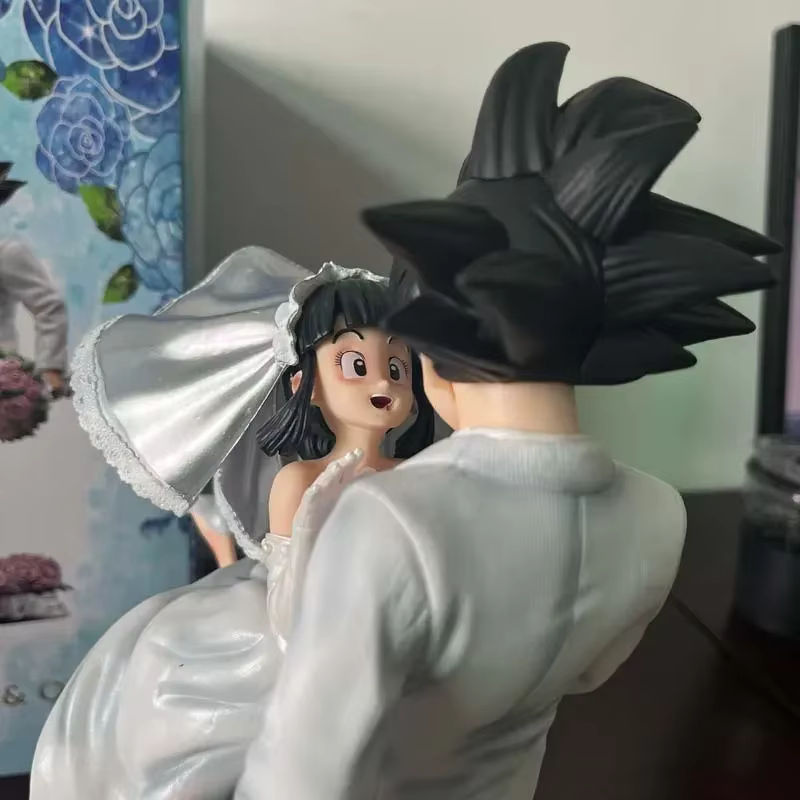 Bandai Dragon Ball Z Son Goku und Chichi Hochzeitsversion Actionfigur aus Kunststoff, Höhe: 31 cm, Weiß - Bild 4