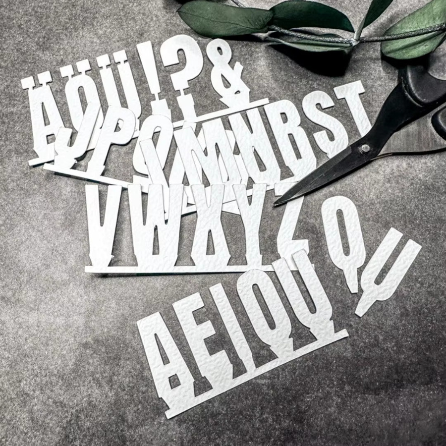 Große Alphabet Metall Stanzformen in Silber für DIY Scrapbooking und Kartenherstellung - Bild 2