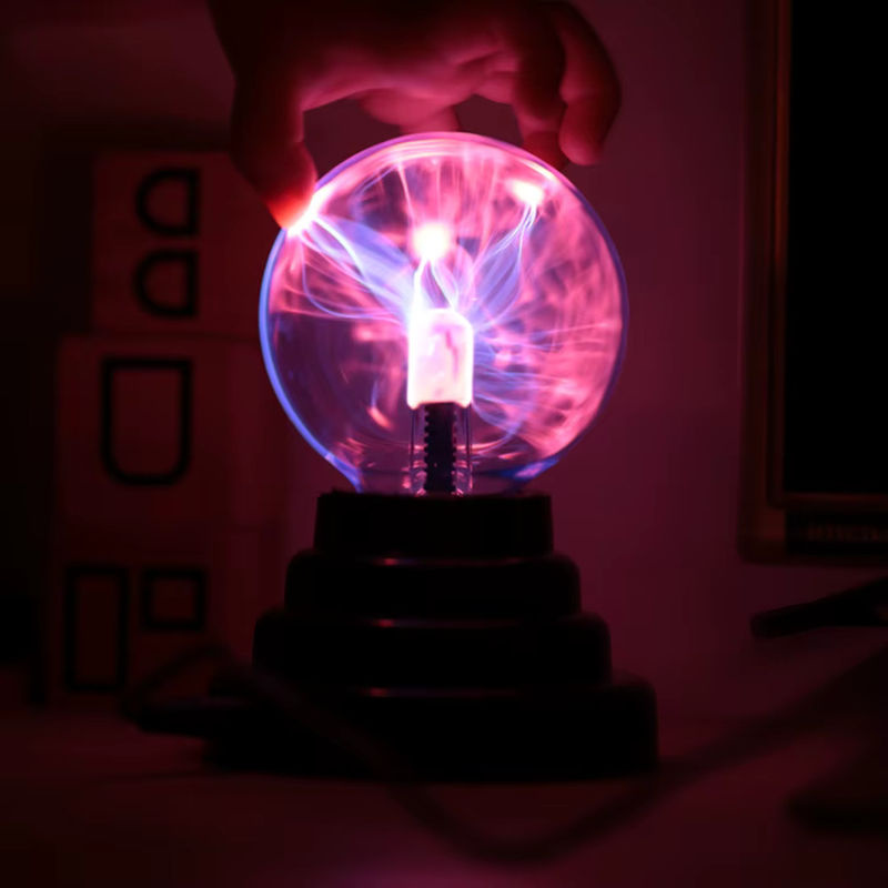 PARKSON Plasma Ball Lampe 3 Zoll, Multicolour Nachtlicht mit Touch-Funktion, transparente Glaskugel in schwarzem Gehäuse - Bild 6