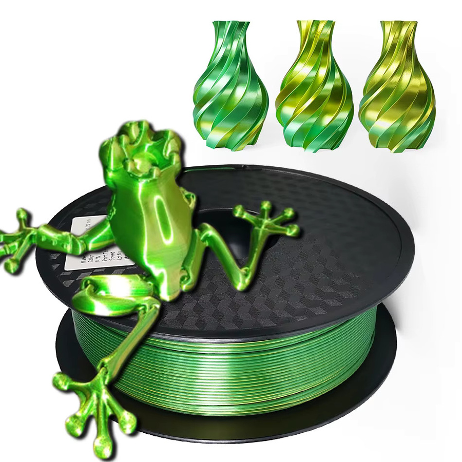 3D Maliang PLA-Seide Filament zweifarbig Gold Grün 1,75 mm für FDM 3D-Drucker - Bild 3