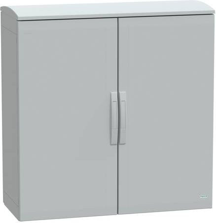 Schneider Electric Polyestergehäuse Bodenstehend mit Abdeckung, Farbe Grau, B/T/H: 100 x 100 x 42 cm, IP44 - Bild 1