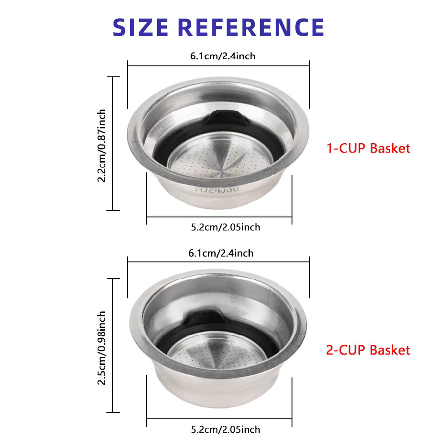 Single Shot Kaffeefilterkorb 51 mm für 1 oder 2 Tassen, silber, kompatibel mit Delonghi Modellen - Bild 2