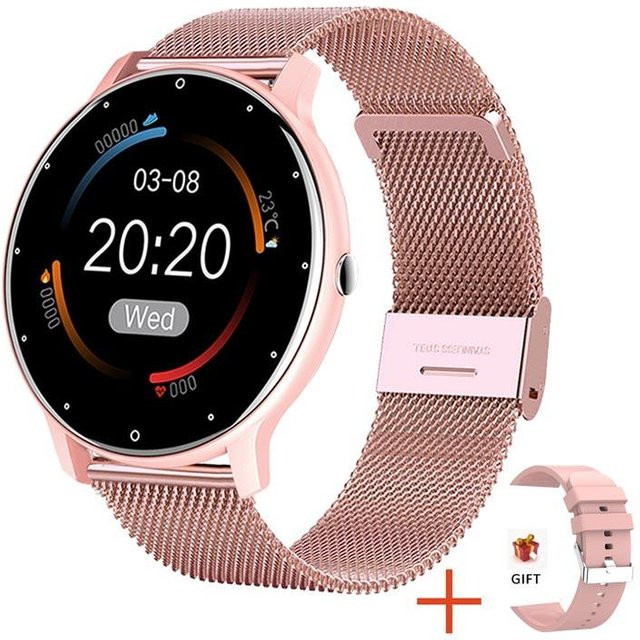 Zodvboz Smartwatch, Silikon, Edelstahl, rosa, wasserdicht, Unisex - Bild 1
