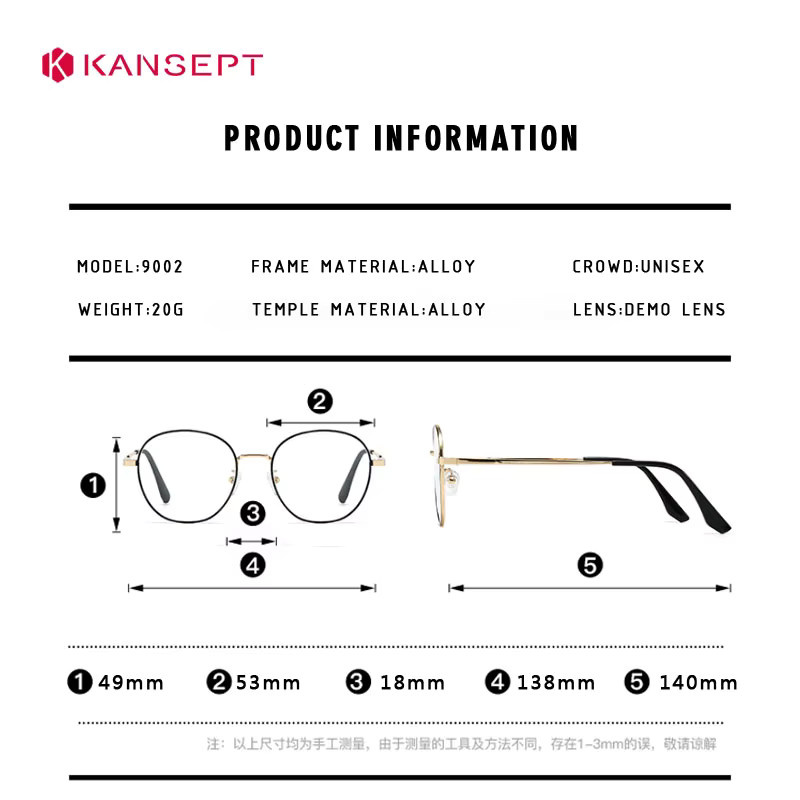 KANSEPT Lesebrille, Rund, Vollrand, Metall, Unisex - Bild 2