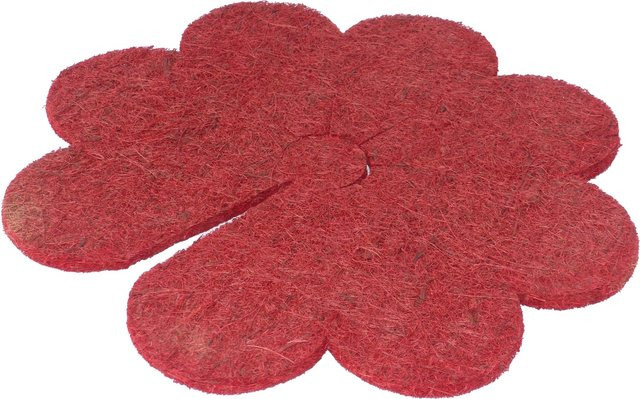 Proflora Mulchscheibe Blume aus Kokosfaser in Rot, 3er Set, B: 42 cm, T: 43 cm - Bild 1
