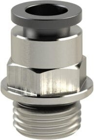 Riegler Gerade Steckverschraubung click-clock aus Messing in Silber, G 1/4 a., für Schlauch-Ø 6 mm - Bild 1