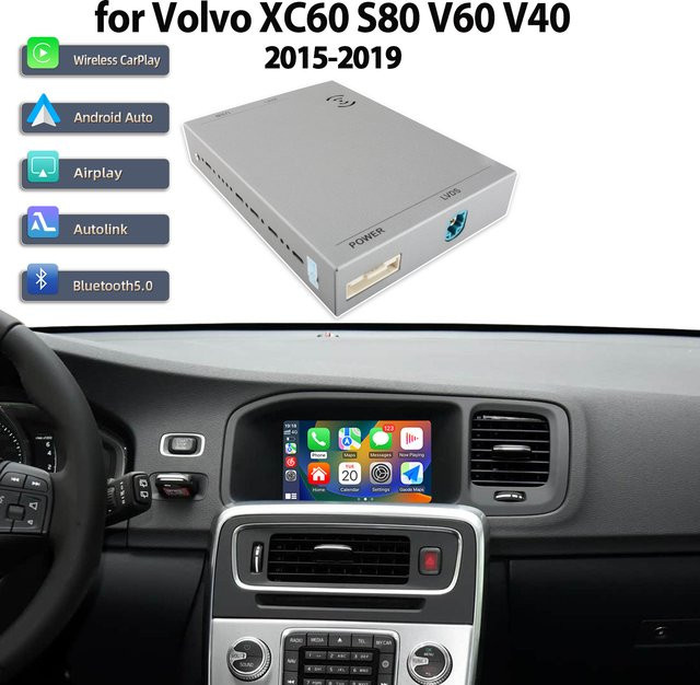 Junsun Wireless Carplay und Android Auto Adapter für Volvo XC60, S60, V40, V60, XC90 mit Airplay und Mirror Link - Bild 1