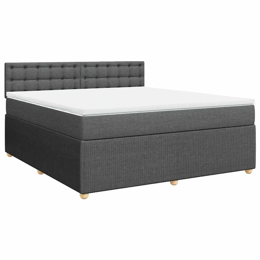 vidaXL Boxspringbett mit Matratze Hybrid-Design in Dunkelgrau, B/T: 180 x 200 cm - Bild 2