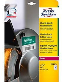 Avery Zweckform Folien-Etiketten L7911-10, Weiß, B: 45,7 mm, H: 21,2 mm, 480 Stück - Bild 2