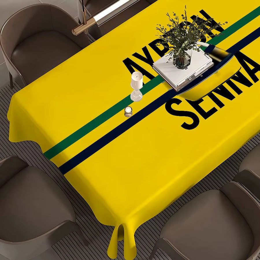 Potdemiel Rechteckige Tischdecke mit A-Ayrton S-Senna Logo für Bauernhaus, Hochzeit oder Party - Bild 4