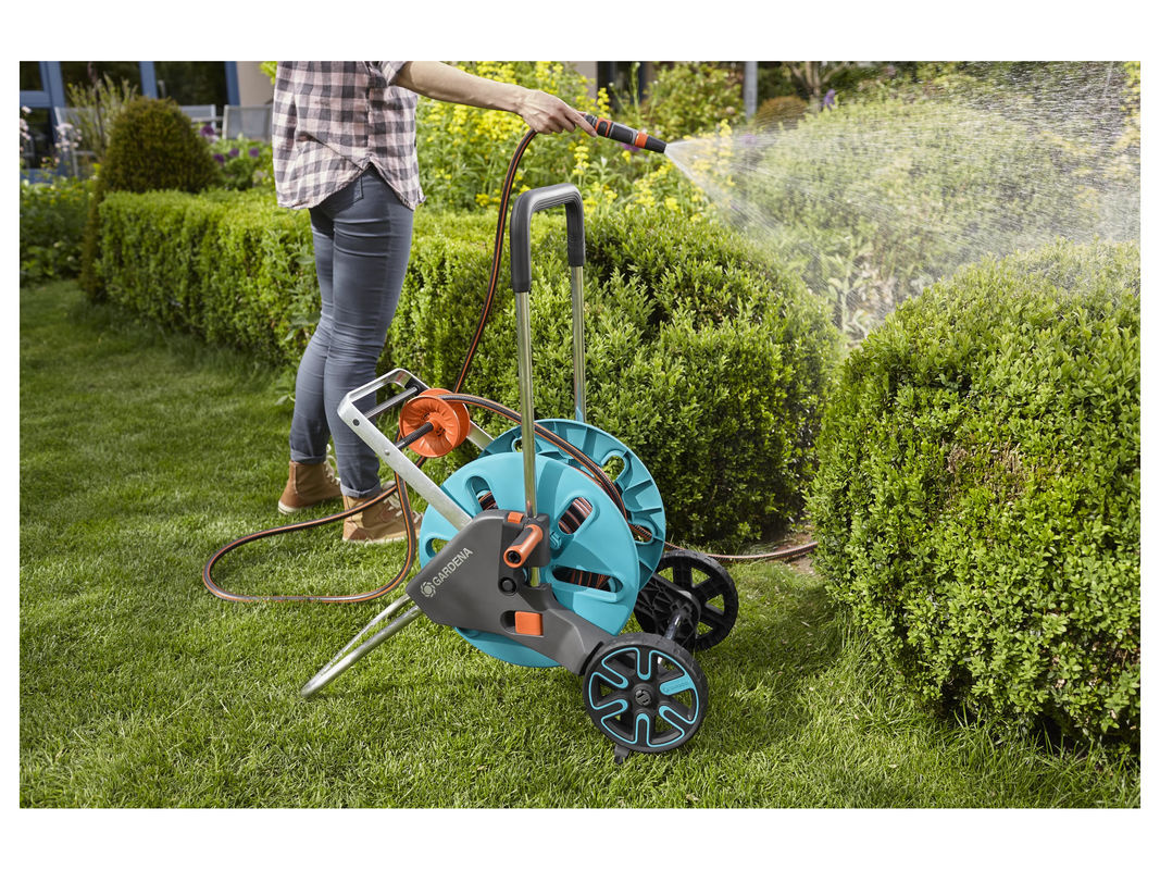 Gardena Schlauchwagen CleverRoll M Easy Set in Türkis, Orange und Grau mit 20 m Schlauch (1/2 Zoll) - Bild 2