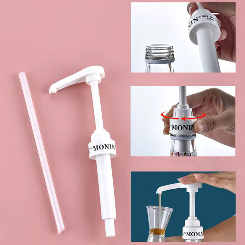 Monin Sirup Pumpe für 1l Flaschen, schwarzer Flüssigkeitsspender aus Kunststoff - Bild 2