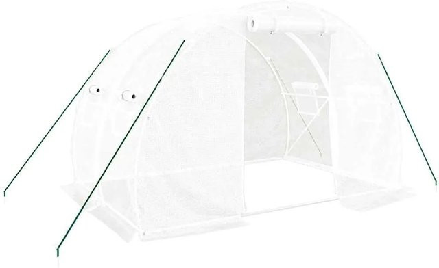vidaXL Gewächshaus mit Stahlrahmen und PE-Abdeckung in Weiß, 6 m², B/T/H: 3 x 2 x 2 m - Bild 1