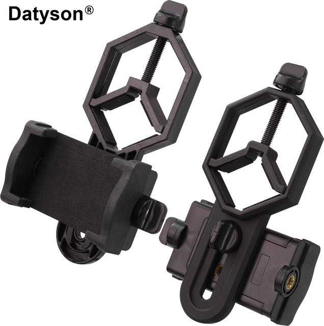 Datyson Universeller Handy-Adapter Halterung in Schwarz für Okulardurchmesser 28-47mm zur Nutzung mit Ferngläsern, Monokularen, Spektiven und Teleskopen - Bild 1