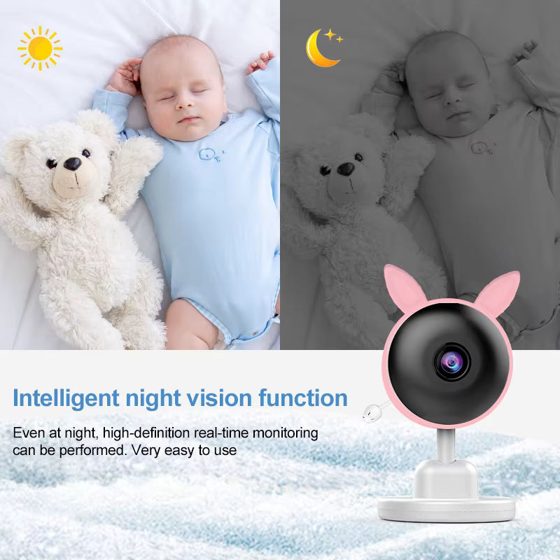 Damini Babyphone mit 720p HD Video, IR Nachtsicht, Temperaturerkennung und Schlaflied-Funktion via 2,4G drahtloser Verbindung - Bild 3