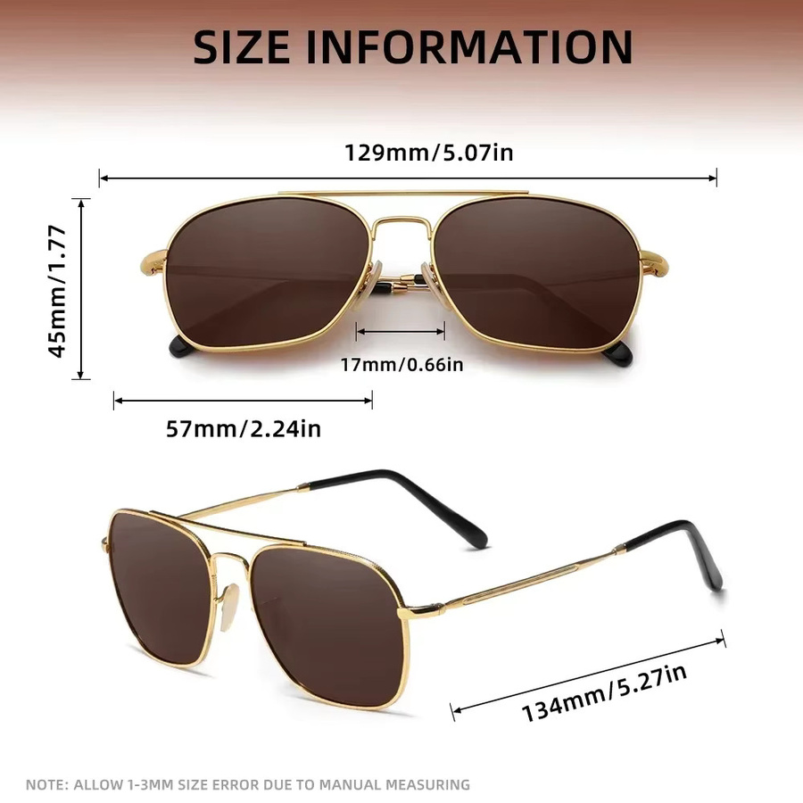 KINGDREAM Sonnenbrille Aviator, Vollrand, Metall, Gold, Unisex - Bild 3