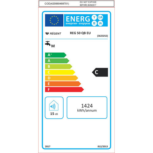 Regent Wandspeicher REG 50 QB EU, 50 Liter, 2 kW, Weiß - Bild 2