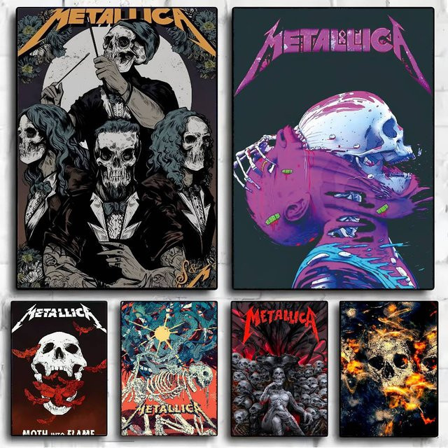 Retro Metallica Film Sticky Poster aus Kraftpapier, Mehrfarbig, B/H: 10 x 15 cm - Bild 1