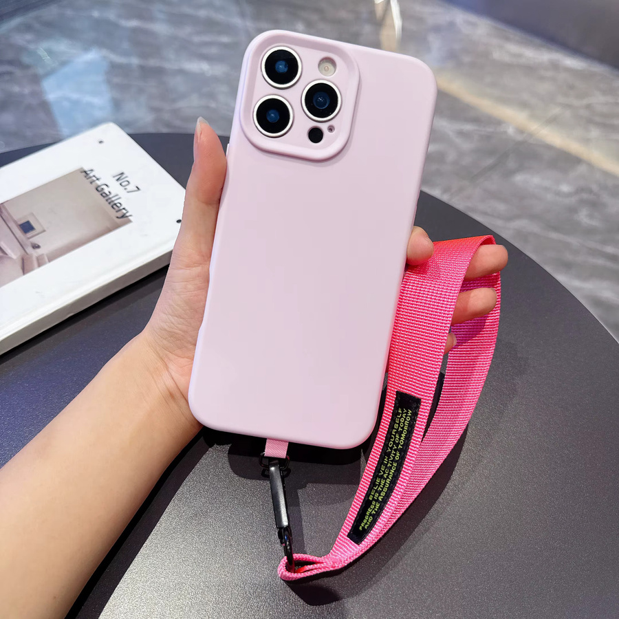 Modisches Handy-Lanyard als kurzes Handgelenksband in Pink mit Anti-Verlust-Anhänger und universellem Armband für dein Smartphone, Schlüssel oder Taschen - Bild 1