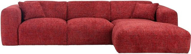Maison Céphy Sofa Pogni in Rot mit Stoffbezug und L-Form, Breite: 280 cm - Bild 1