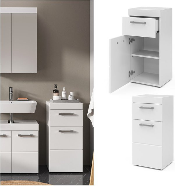 Vicco Midischrank Luna Badschrank im Skandi-Design, Weiß, B/T/H: 37 x 14,5 x 79 cm - Bild 1