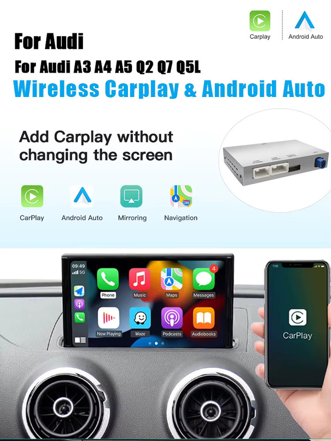 AUTOABC Wireless CarPlay und Android Auto Interface für Audi A3 A4 A5 Q2 Q7 Q5L 8V mit MIB System, AirPlay und Mirror Link Unterstützung - Bild 5