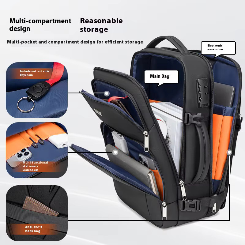 WIERSOON Business Rucksack mit USB-C Anschluss für Laptop und Reisen in Schwarz oder Grau - Bild 4