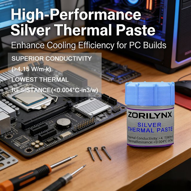 ZORILYNX Wärmeleitpaste Silber 4,15W/m-k für CPU und GPU in PC, Laptop oder Konsole - Bild 1